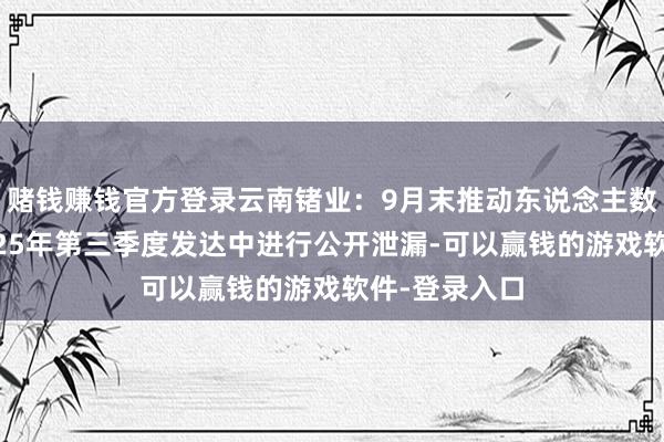 赌钱赚钱官方登录云南锗业：9月末推动东说念主数公司将在2025年第三季度发达中进行公开泄漏-可以赢钱的游戏软件-登录入口